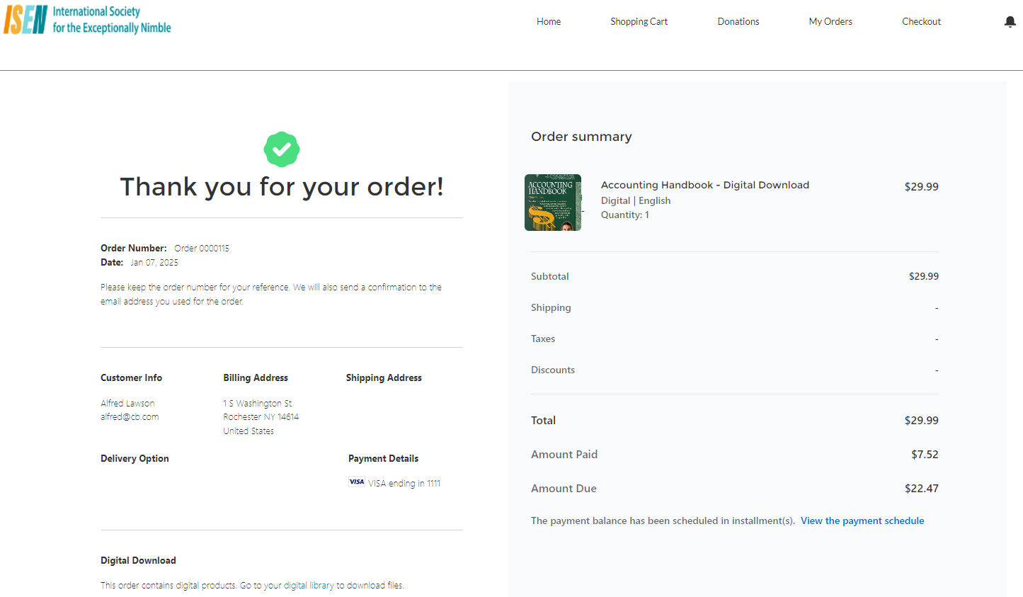 Order Confirmation page for Installment and start date current.png